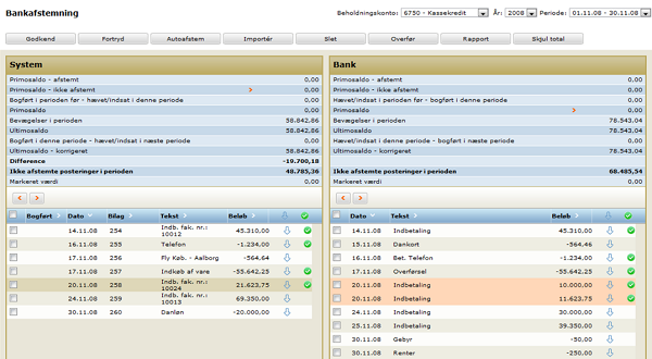 bankafstemning i e-conomic