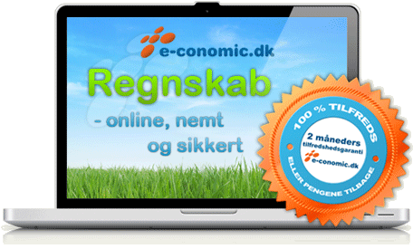 Regnskabsprogrammet e-conomic på bærbar computer