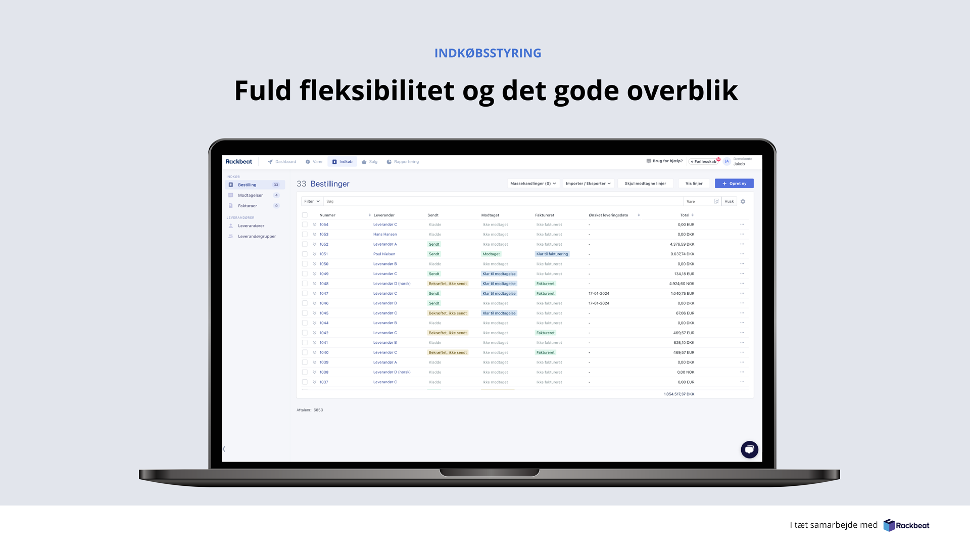 App screenshot: Lager af Rackbeat