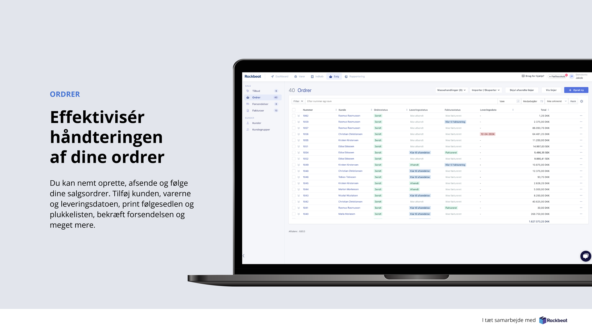 App screenshot: Lager af Rackbeat