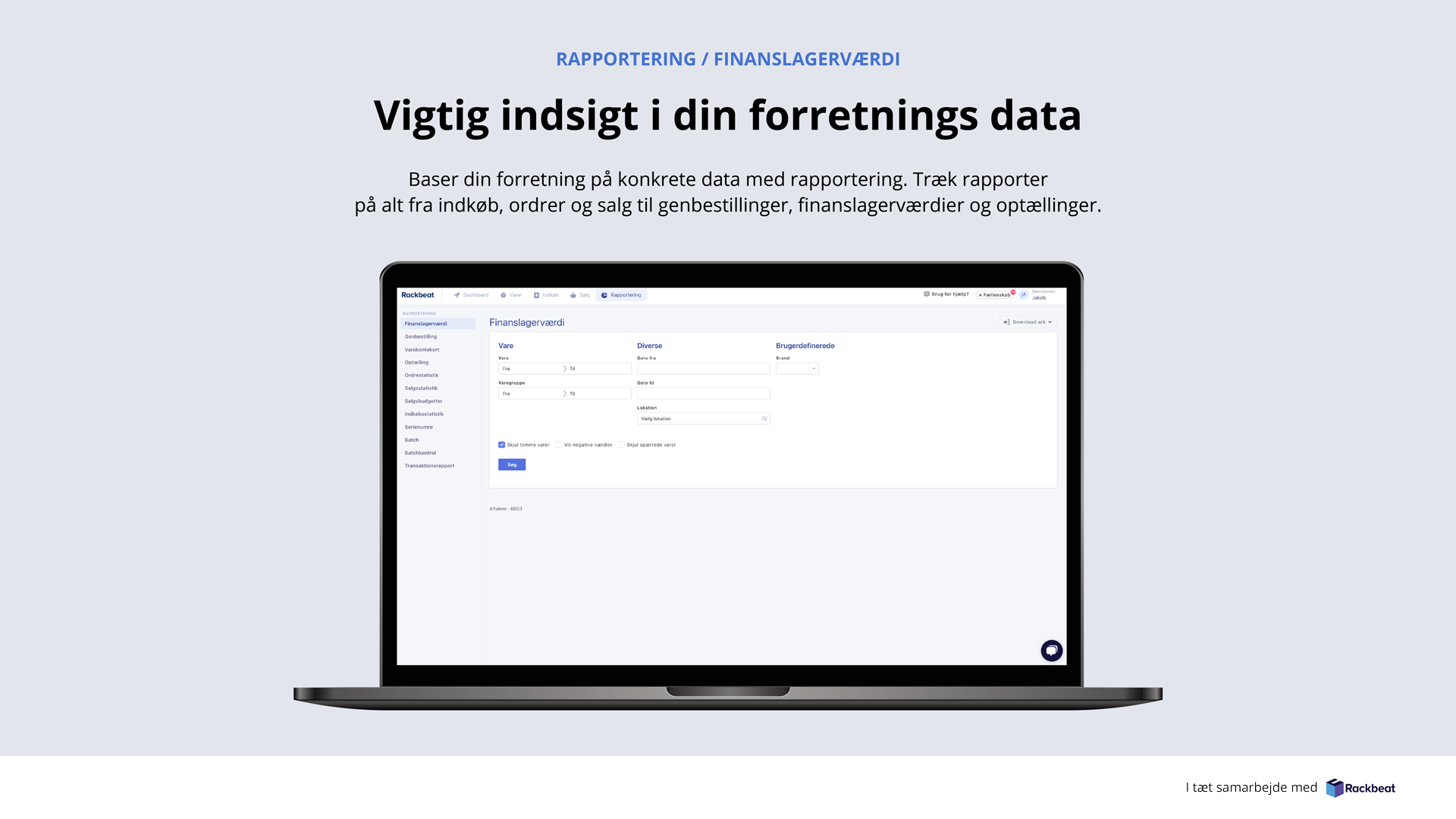 App screenshot: Lager af Rackbeat