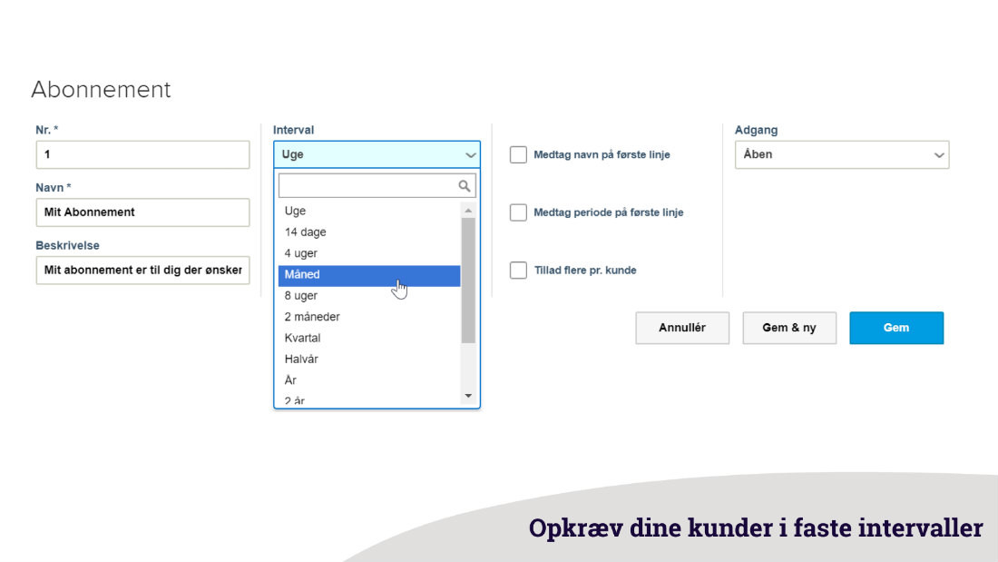 App screenshot: Abonnement