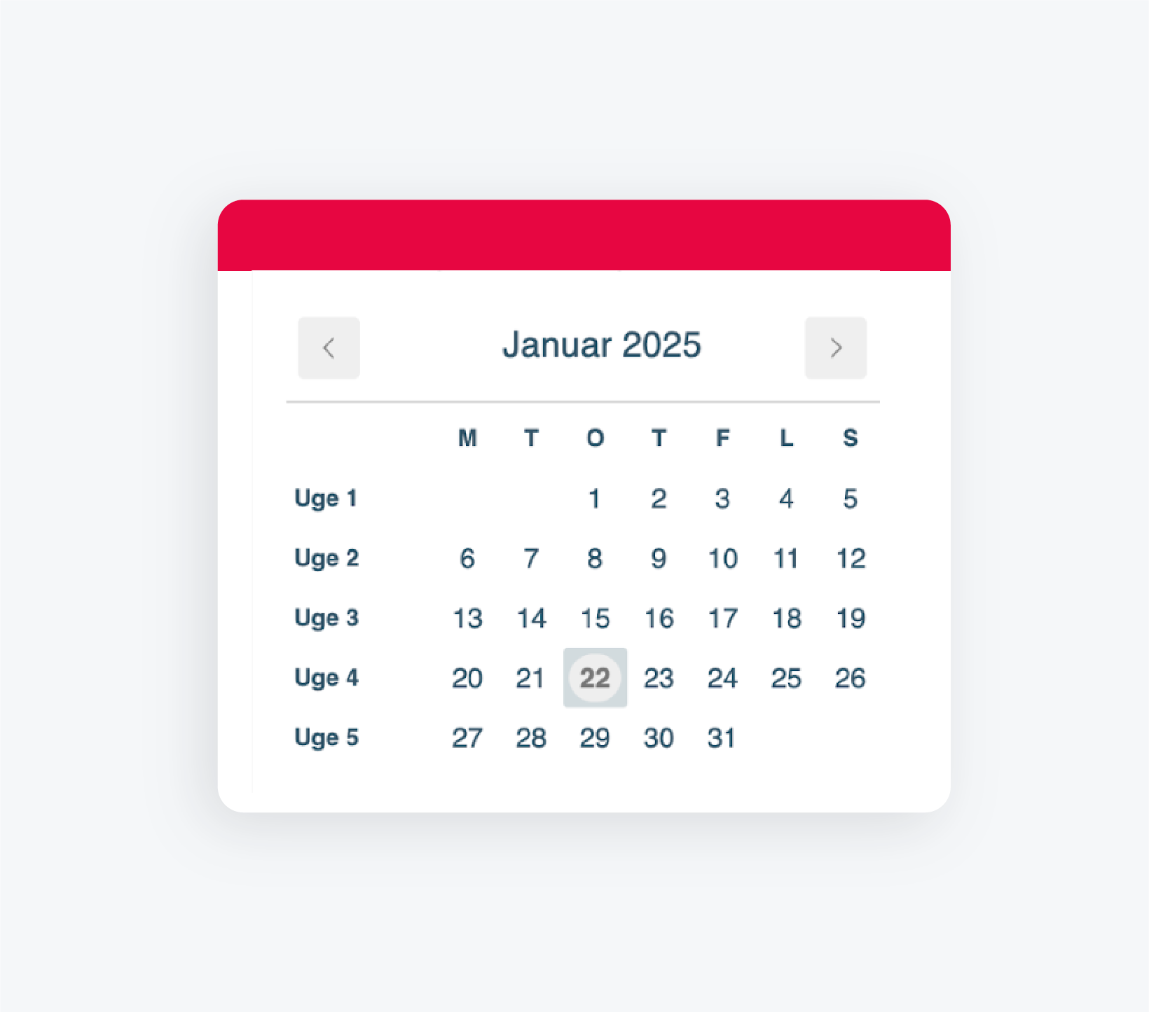 Visual af en kalender booking 