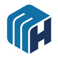 Et blåt logo