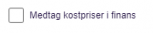 Viser afkrydsningsfeltet 'Medtag kostpriser i finans' i Projekt-modulet – bruges til at overføre projektets kostpriser til regnskabet.