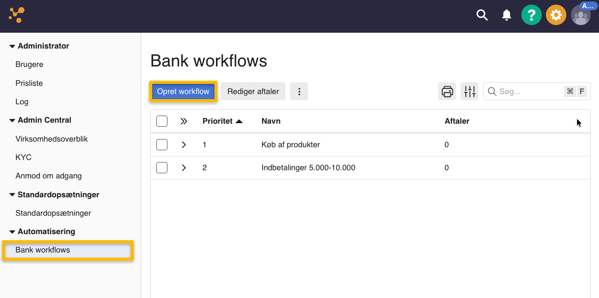 bank workflow