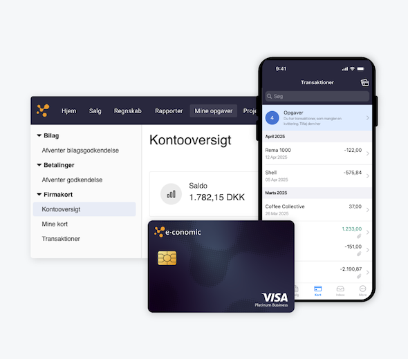 Et screenshot af e-conomics Firmakort