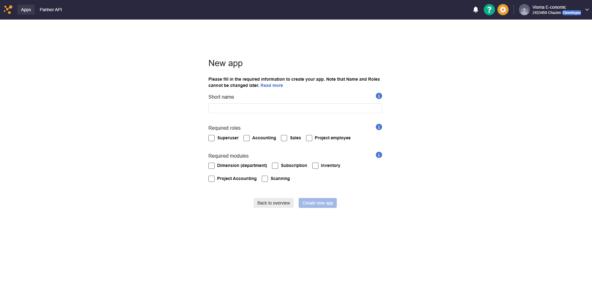Give your app a name and select required roles and permissions