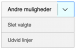 På knappen "Andre muligheder" kan du enten slette de valgte tilbud eller udvide linjerne, hvis du ønsker at se flere detaljer på tilbudene.