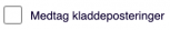 I feltet "Medtag kladdeposteringer" kan du vælge at medtage alle de posteringer, der endnu ikke er bogført, og derfor stadig ligger i din kassekladde. Når der er flueben i dette felt, kan du ikke sende kontoudtoget til din kunde, da du kun kan sende et kontoudtog, der inkluderer de bogførte poster.