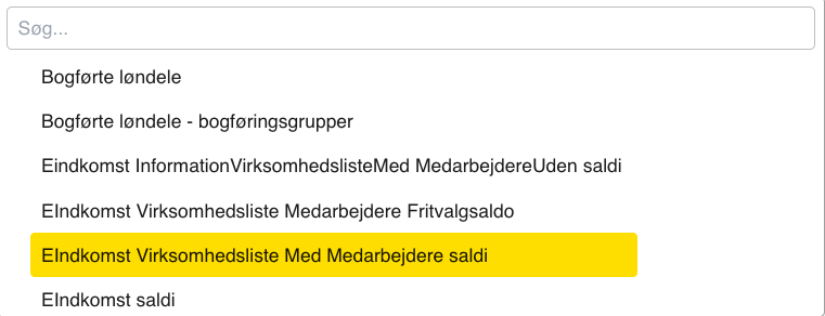 Eindkomst Virksomhedsliste Med Medarbejdere saldi