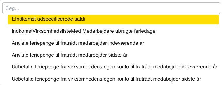 Eindkomst uspecificerede saldi