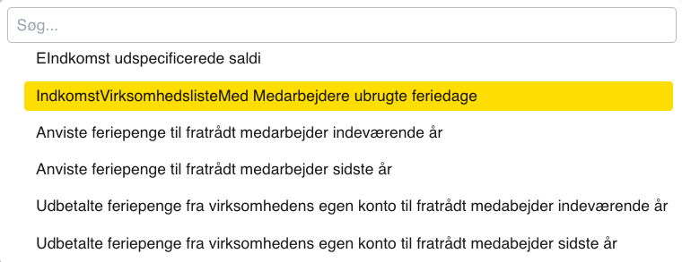 Indkomst Virksomhedsliste Med Medarbejdere ubrugte feriedage