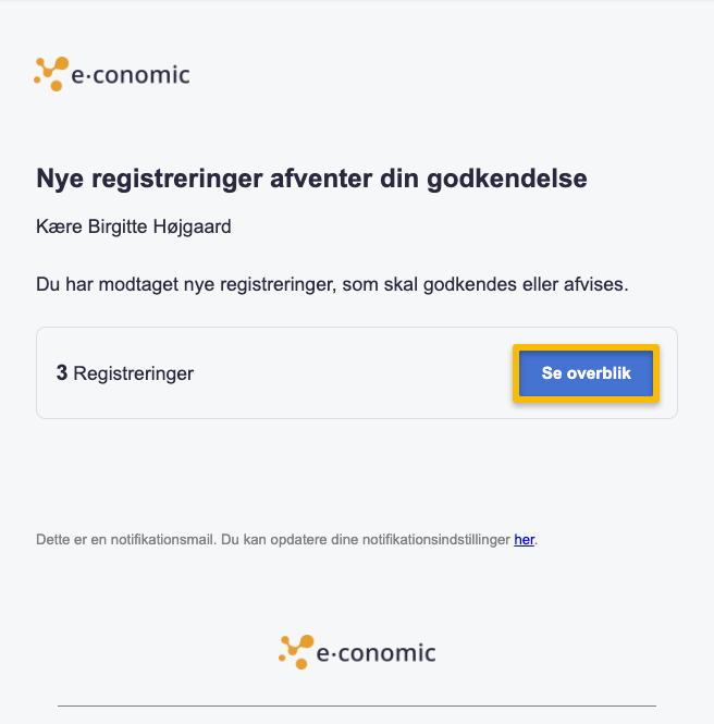 godkend registreringer