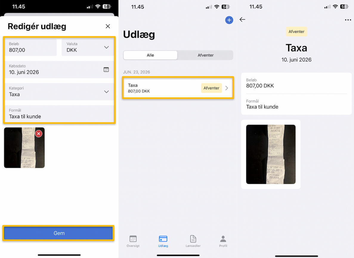 opret udlæg app