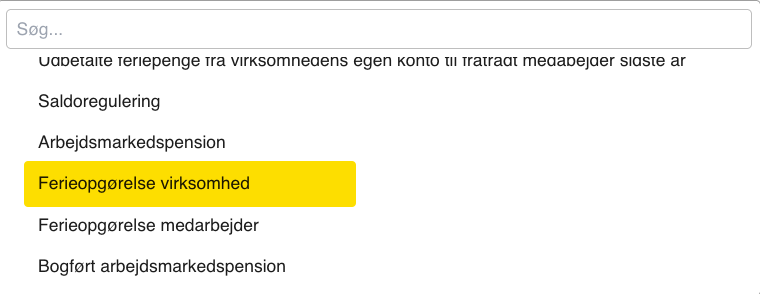 ferieopgørelse virksomhed