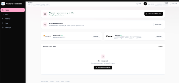 Screenshot fra 2app - Klarna