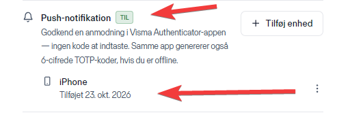 Nogen gange skal du bruge en QR kode der kommer op på skærmen, sammen med din Visma authenticator app igen.