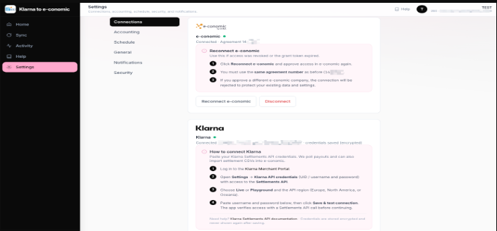 Screenshot fra 2app - Klarna