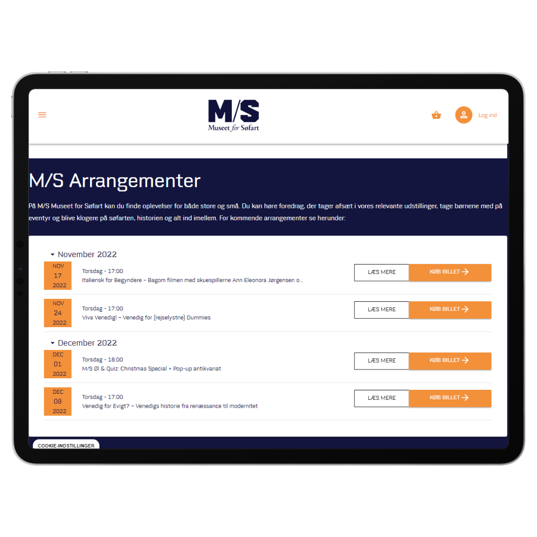 App screenshot: Amero online billet- og medlemsløsning