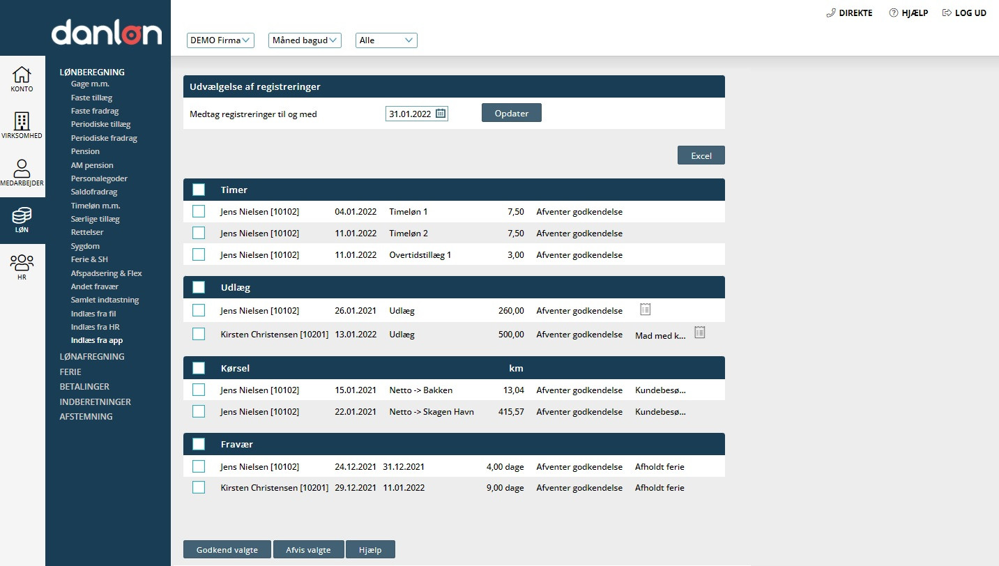 App screenshot: Danløn