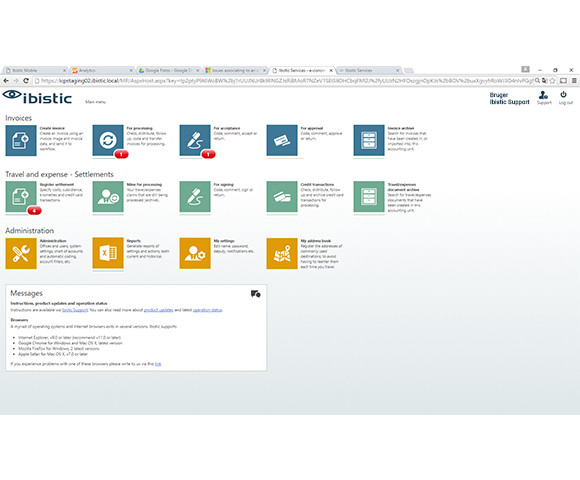 App screenshot: Ibistic Invoice System