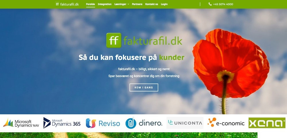 App screenshot: fakturafil.dk