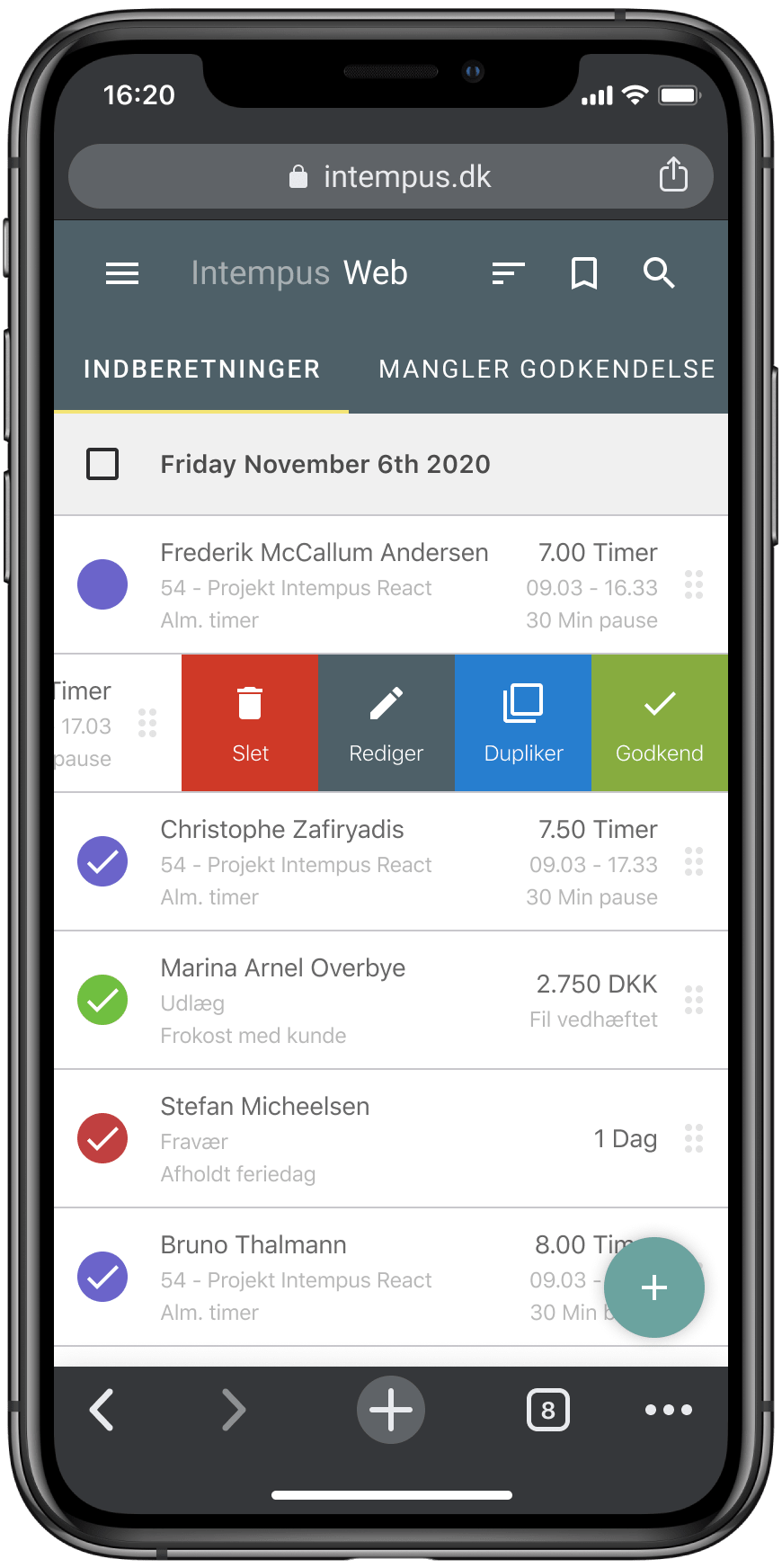 App screenshot: Intempus