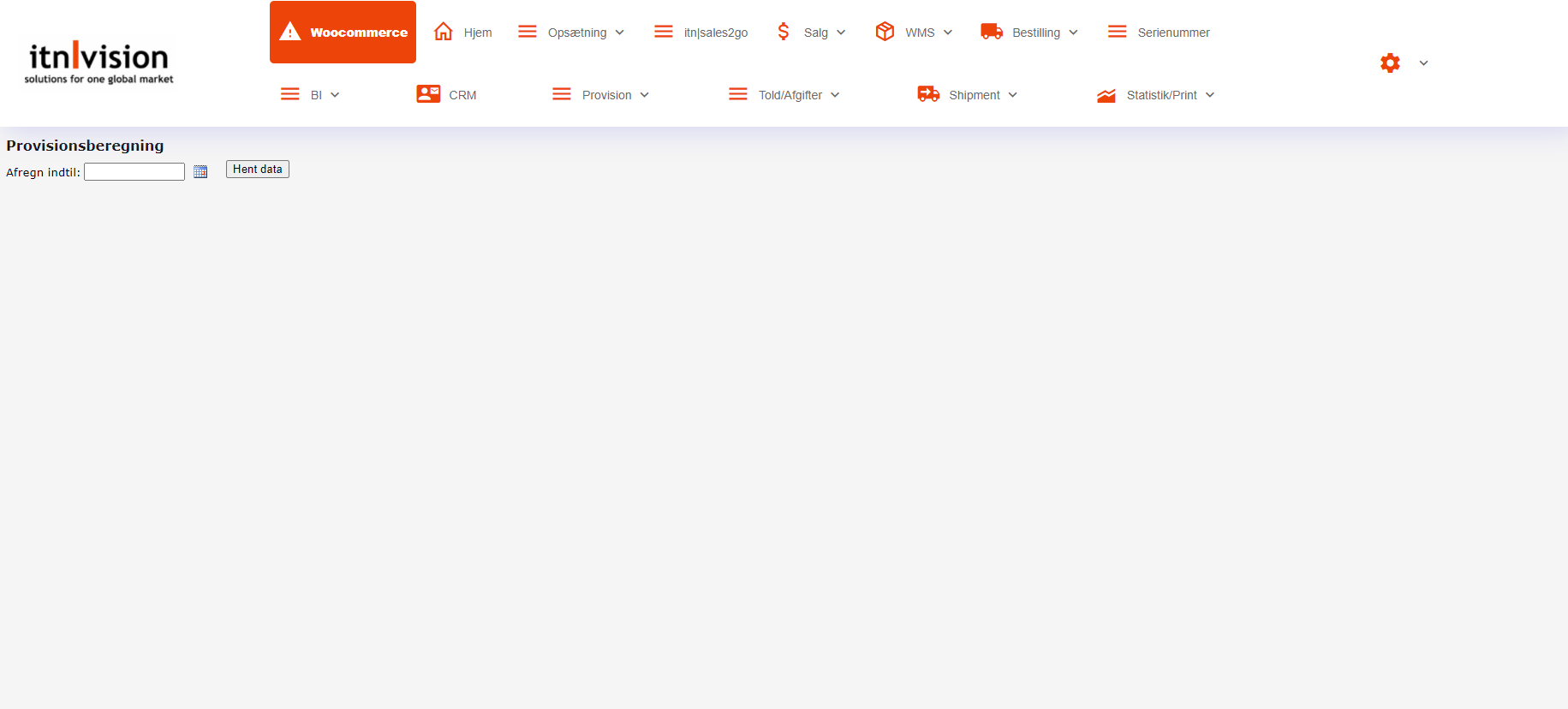 App screenshot: Provisionsberegning