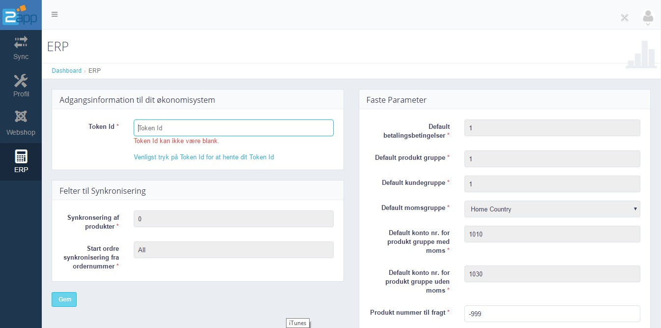 App screenshot: Shopify-integration