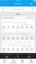 Billede af ugeseddel i app'en