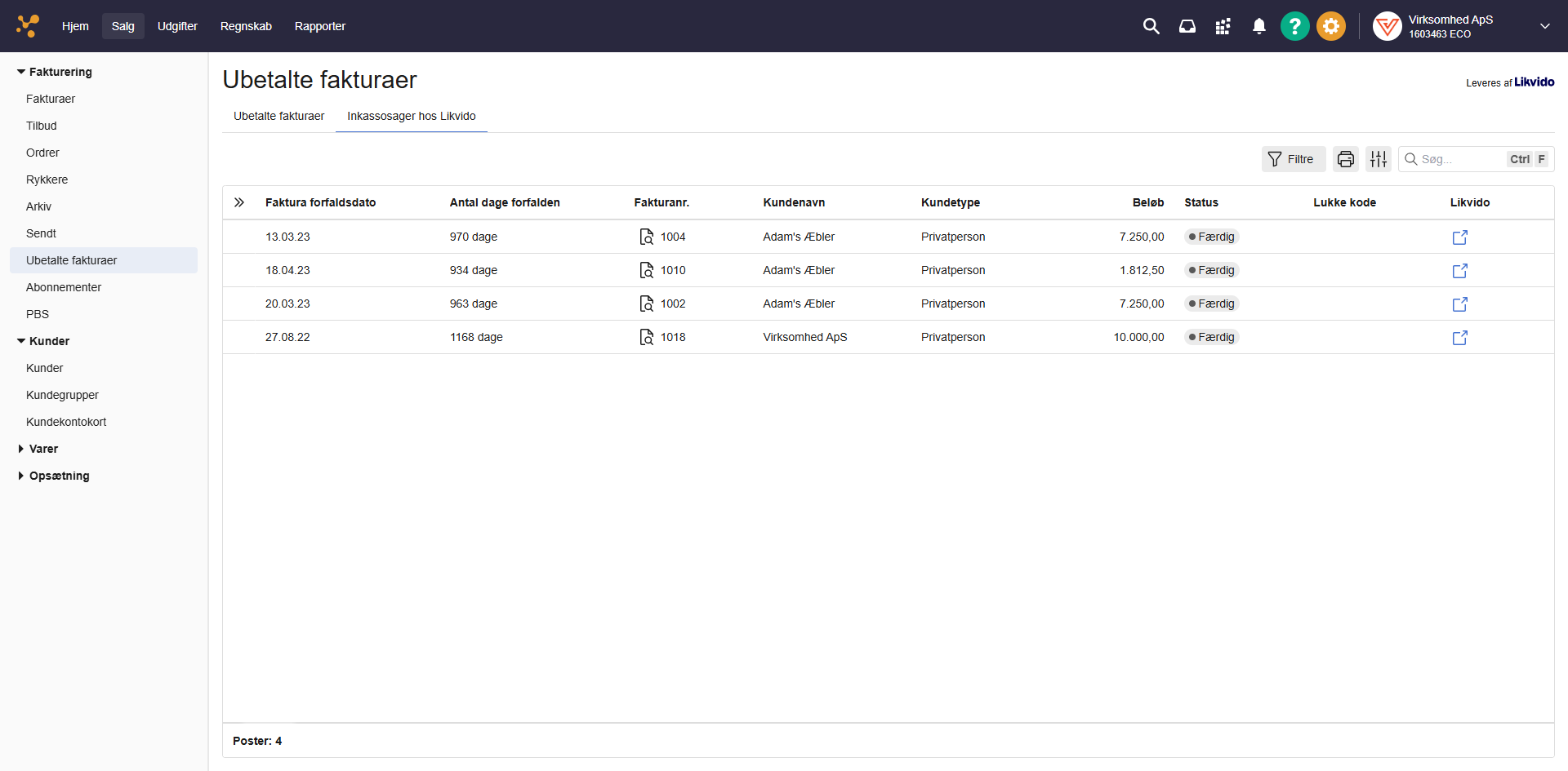 Inkassosager hos Likvido