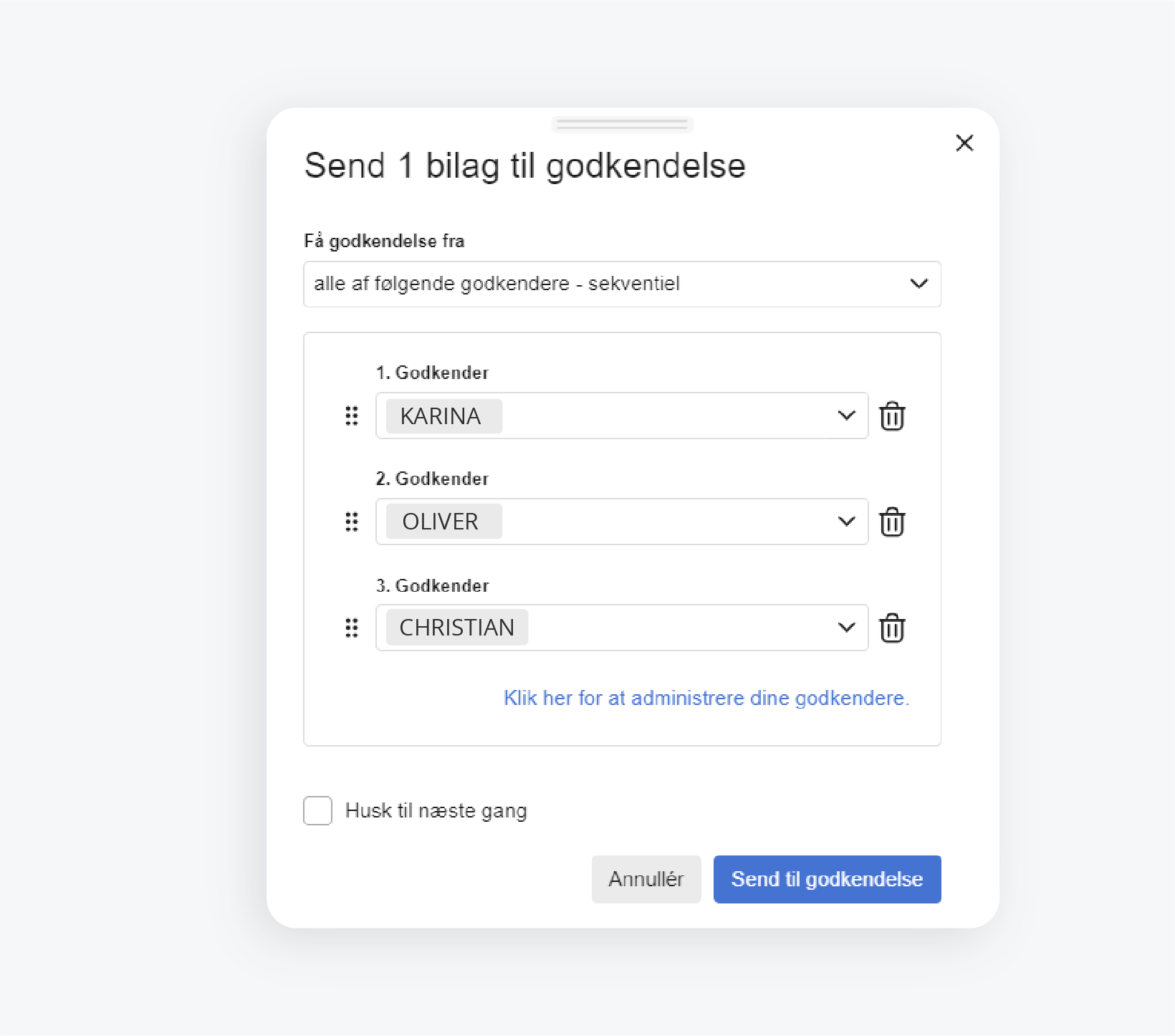 udvidet bilagsgodkendelse