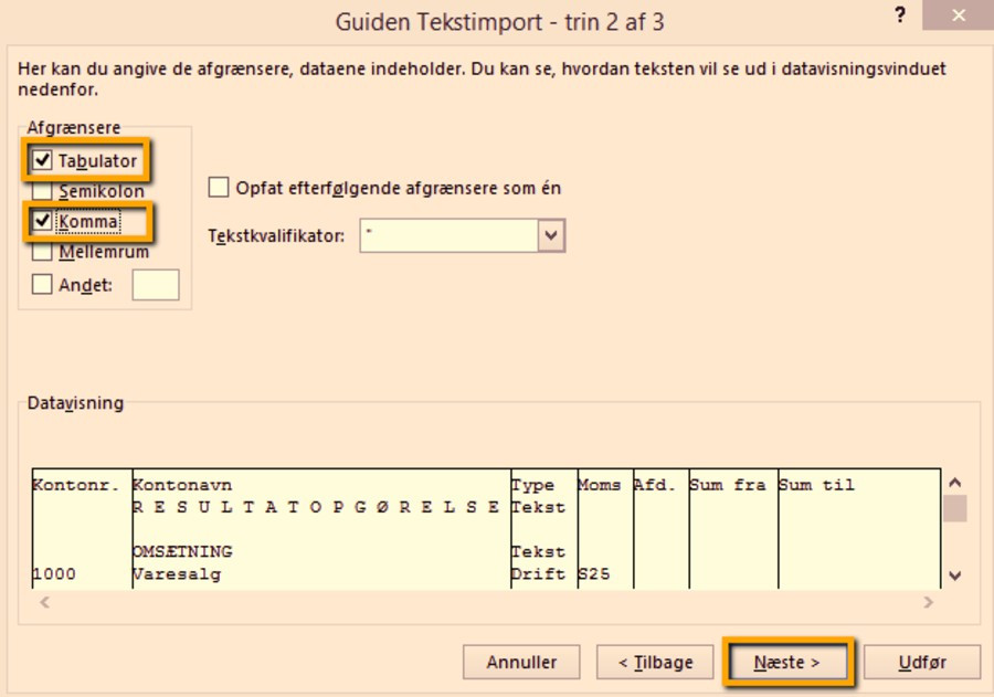Viser knappen 'Aktivér indhold' i Excel – bruges til at aktivere makroer i konverteringsfilen.