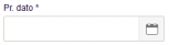 Viser datofeltet 'Pr. dato' i Abonnement – bruges til at vælge en dato fra en kalender