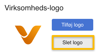 Viser "Slet logo"-knappen i stamoplysninger – bruges til at slette virksomhedens logo