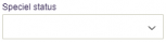 Viser dropdown-feltet 'Speciel status' i Salg – bruges til at tildele en speciel status til et salgsdokument.