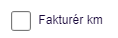 Viser afkrydsningsfeltet 'Fakturér km' i Projektstyring – bruges til at markere, at kørsel skal faktureres på et projekt.
