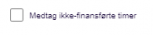 Viser afkrydsningsfeltet 'Medtag ikke-finansførte timer' i Rapporter – bruges til at inkludere ikke-finansførte timer i en rapport.