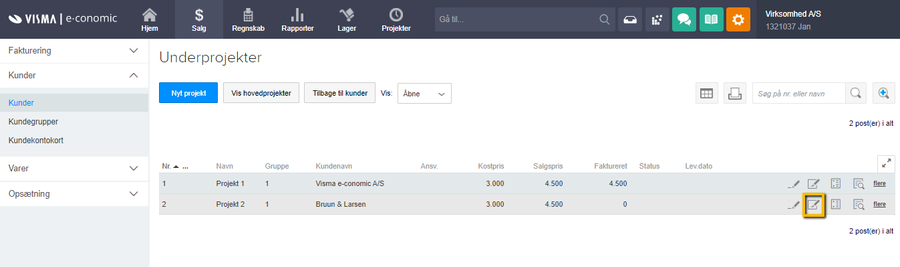Viser ikonet 'Nyt tilbud/ordre/faktura' i projektoversigten – bruges til at oprette et nyt tilbud, en ny ordre eller en ny faktura for et projekt.