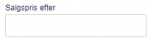 Viser inputfeltet 'Salgspris efter' i Projektmodulet – bruges til at indtaste en ny salgspris.