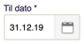 Viser datofeltet med kalenderikon i Salg – bruges til at vælge en slutdato.