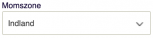 Viser Momszone-feltet i Salg – bruges til at vælge den korrekte momszone for salget.