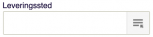 Viser feltet 'Leveringssted' med søgeikon i Salg – bruges til at finde og vælge en leveringsadresse tilknyttet en kunde.