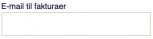 Viser E-mail til fakturaer-feltet i Salg – bruges til at indtaste e-mailadressen, som fakturaer til kunden skal sendes til.