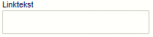 Viser feltet 'Linktekst' i Stamoplysninger – bruges til at indtaste den tekst, der skal vises for et link