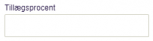 Viser inputfeltet "Tillægsprocent" i Projekt-modulet – bruges til at indtaste en tillægsprocent på et projekt.