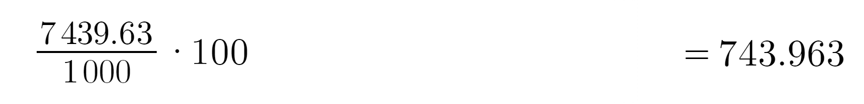 Viser formlen for valutakurs i e-conomic – bruges til at udregne den korrekte kurs til en postering.