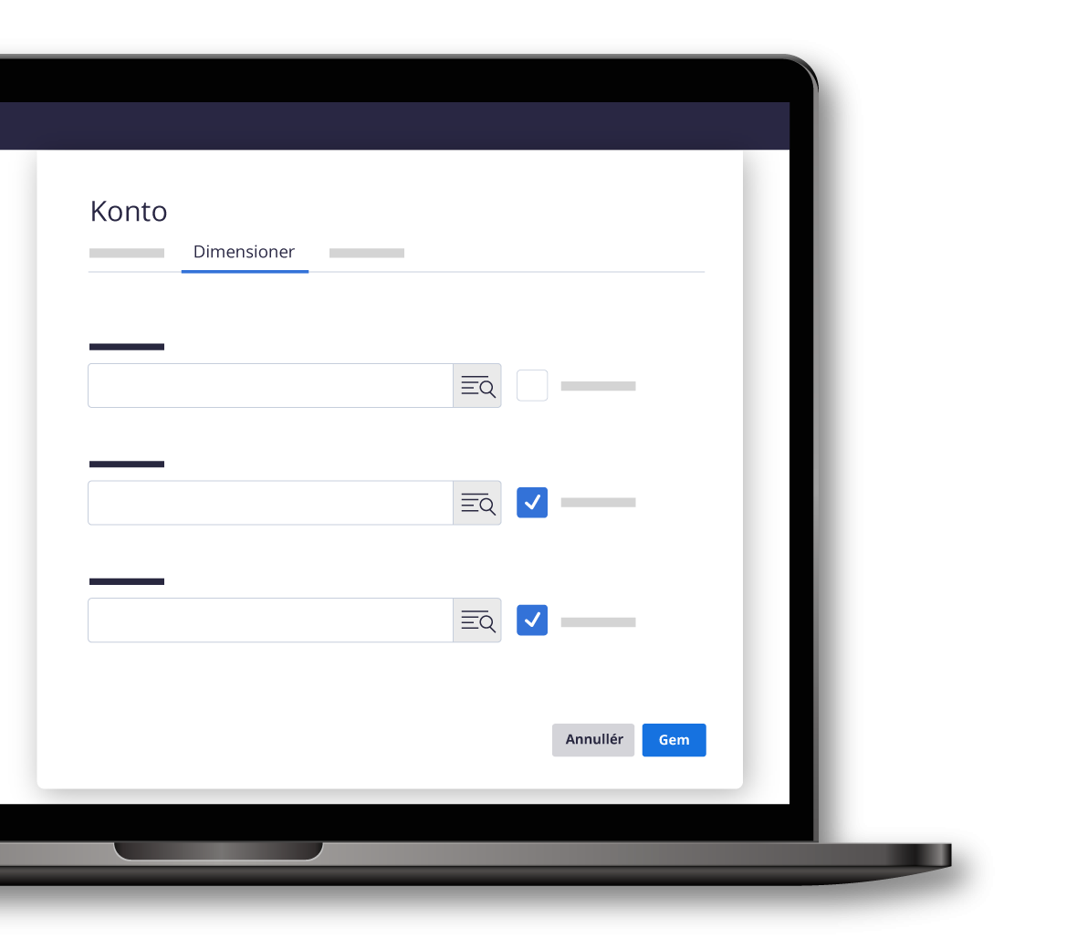 En computer med e-conomic på skærmen