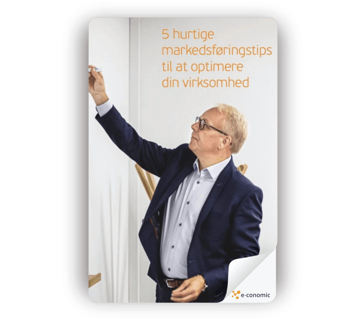 Et billede af en forside på en guide i e-conomic